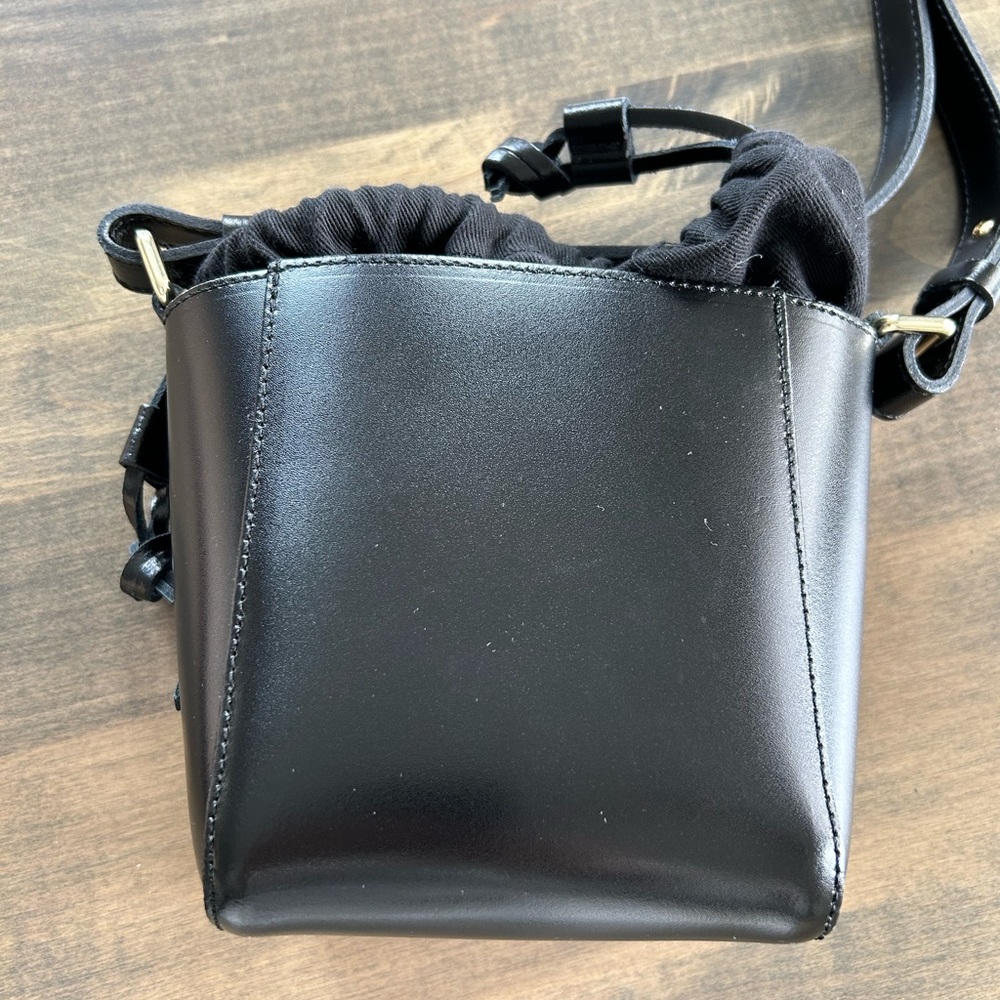 Zara Black Genuine Leather Bucket Bag - Picture 2 of 16